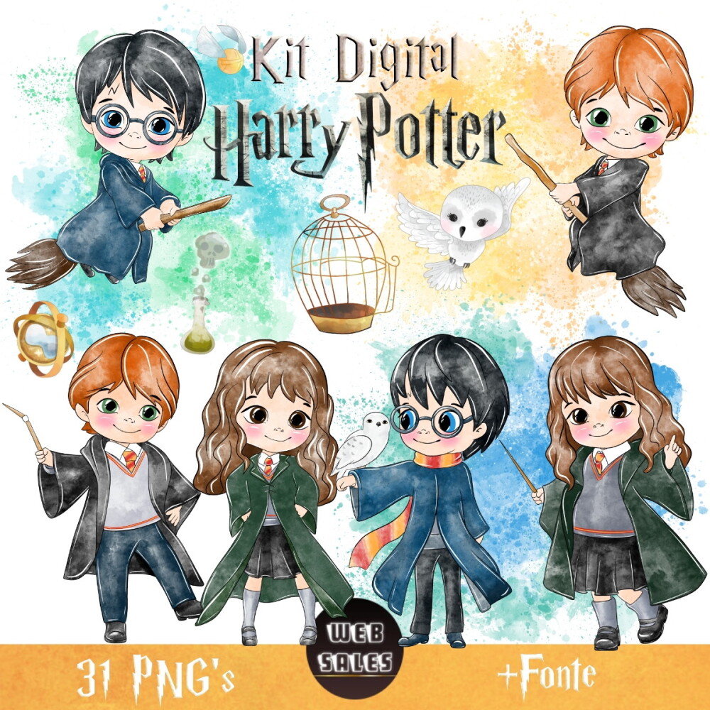 Kit Digital Harry Potter - Aquarela
