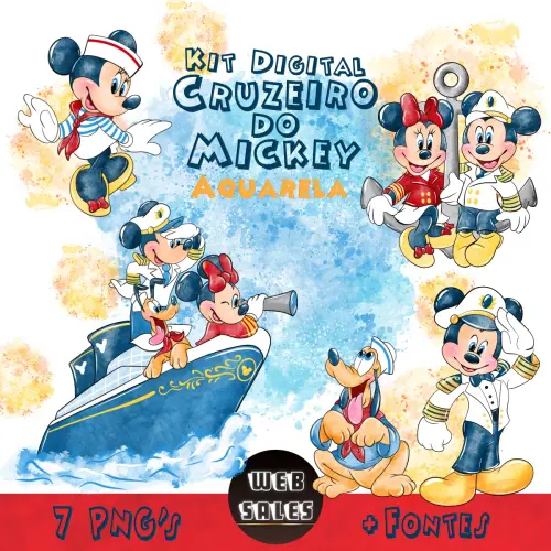 Kit Digital Cruzeiro do Mickey - Aquarela