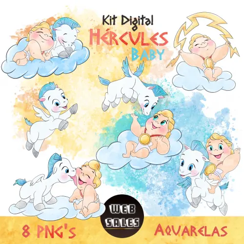 Kit Digital Hércules Baby - Aquarela
