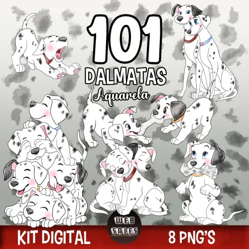 Kit Digital 101 Dalmatas - Aquarela