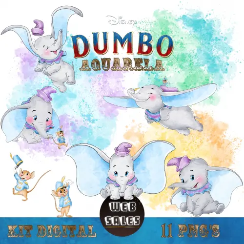 Kit Digital Dumbo - Aquarela