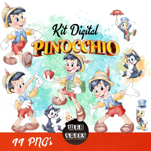 Kit Digital Pinóquio - Aquarela