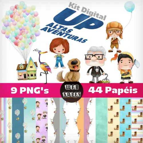 Kit Digital Up Altas Aventuras - Aquarela