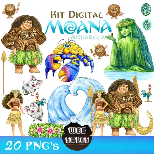 Kit Digital Moana - Aquarela #01