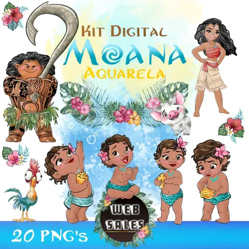 Kit Digital Moana - Aquarela #02