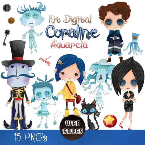 Kit Digital Coraline - Aquarela