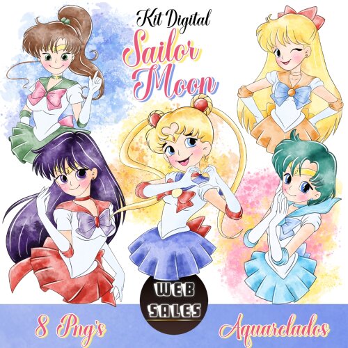 Kit Digital Sailor Moon - Aquarela