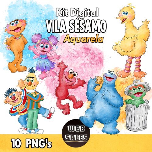 Kit Digital Vila Sésamo - Aquarela