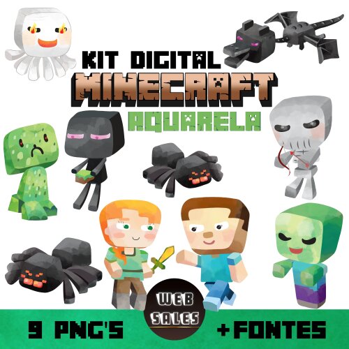 Kit Digital Minecraft - Aquarela