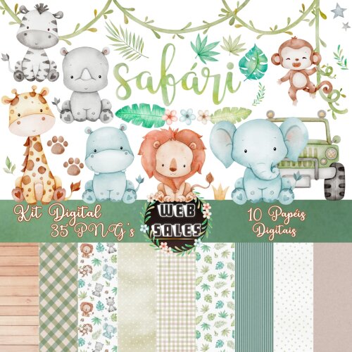 Kit Digital Safari - Aquarela