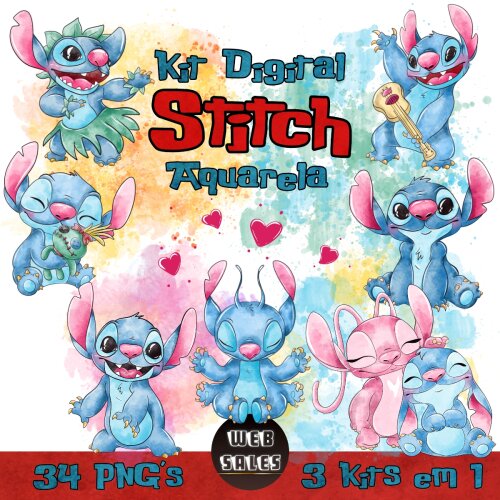 Kit Digital Stitch (3 em 1)- Aquarela
