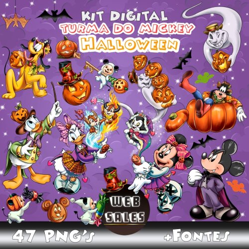 Kit Digital Turma Do Mickey Halloween