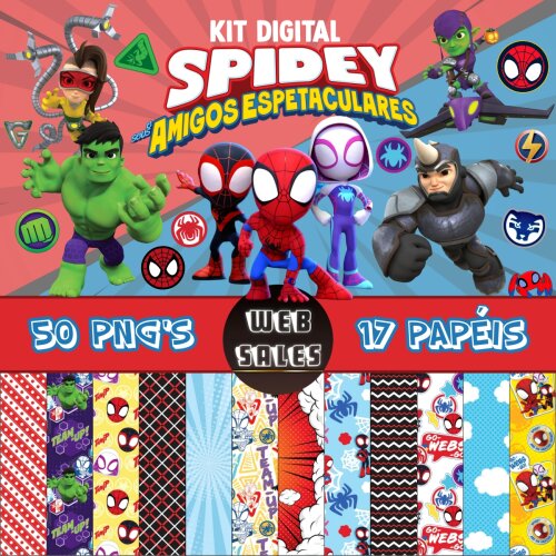 Kit Digital Spidey e seus Amigos Espetaculares