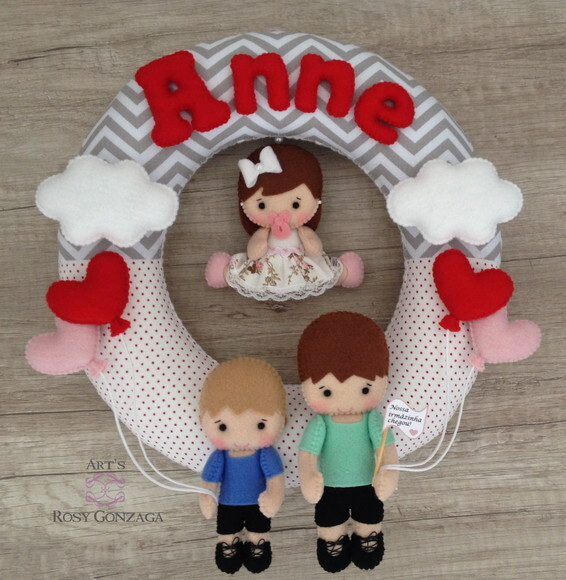 Guirlanda Porta Maternidade Irmãos - Anne