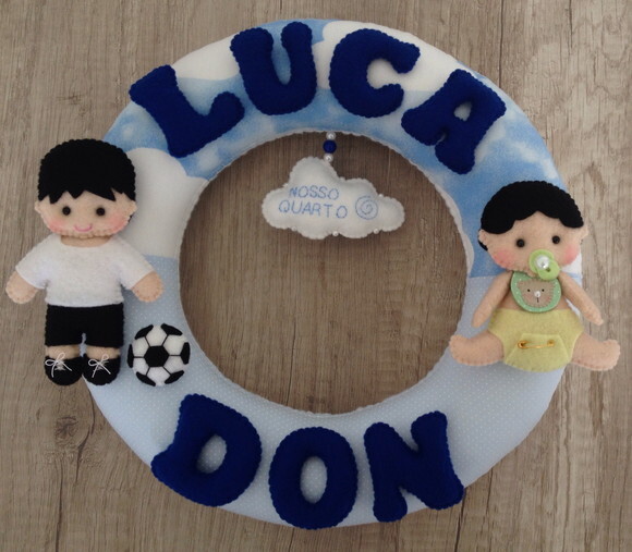 Guirlanda Porta Maternidade Irmãos - Luca e Don