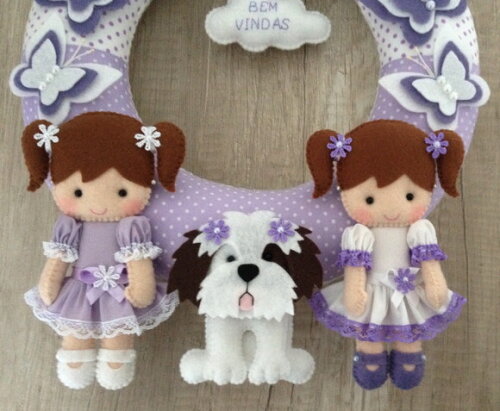 Guirlanda Porta Maternidade Gêmeas - Alice e Sophia