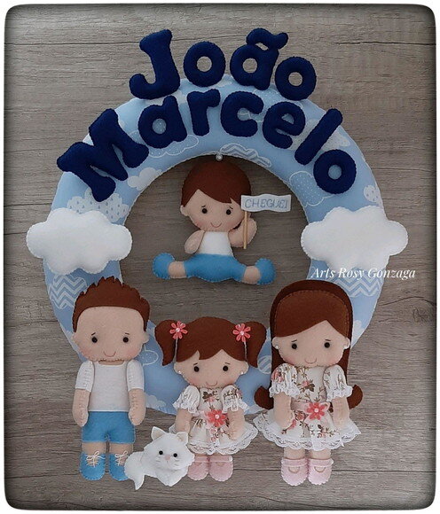 Guirlanda Porta Maternidade Personalizado Família  - João Marcelo