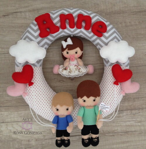 Guirlanda Porta Maternidade Irmãos - Anne