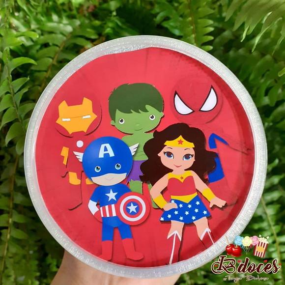 Algodão Doce no Pote Personalizado com 2 Adesivos no Tema