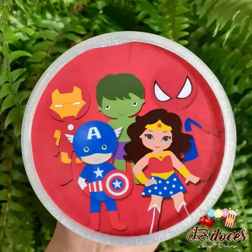 Algodão Doce no Pote Personalizado com 2 Adesivos no Tema
