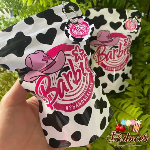 Pipoca Gourmet na Zip Lock com Adesivo no Tema da Festa.