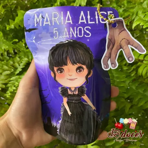 Pipoca Gourmet na Zip Lock com Adesivo no Tema da Festa.