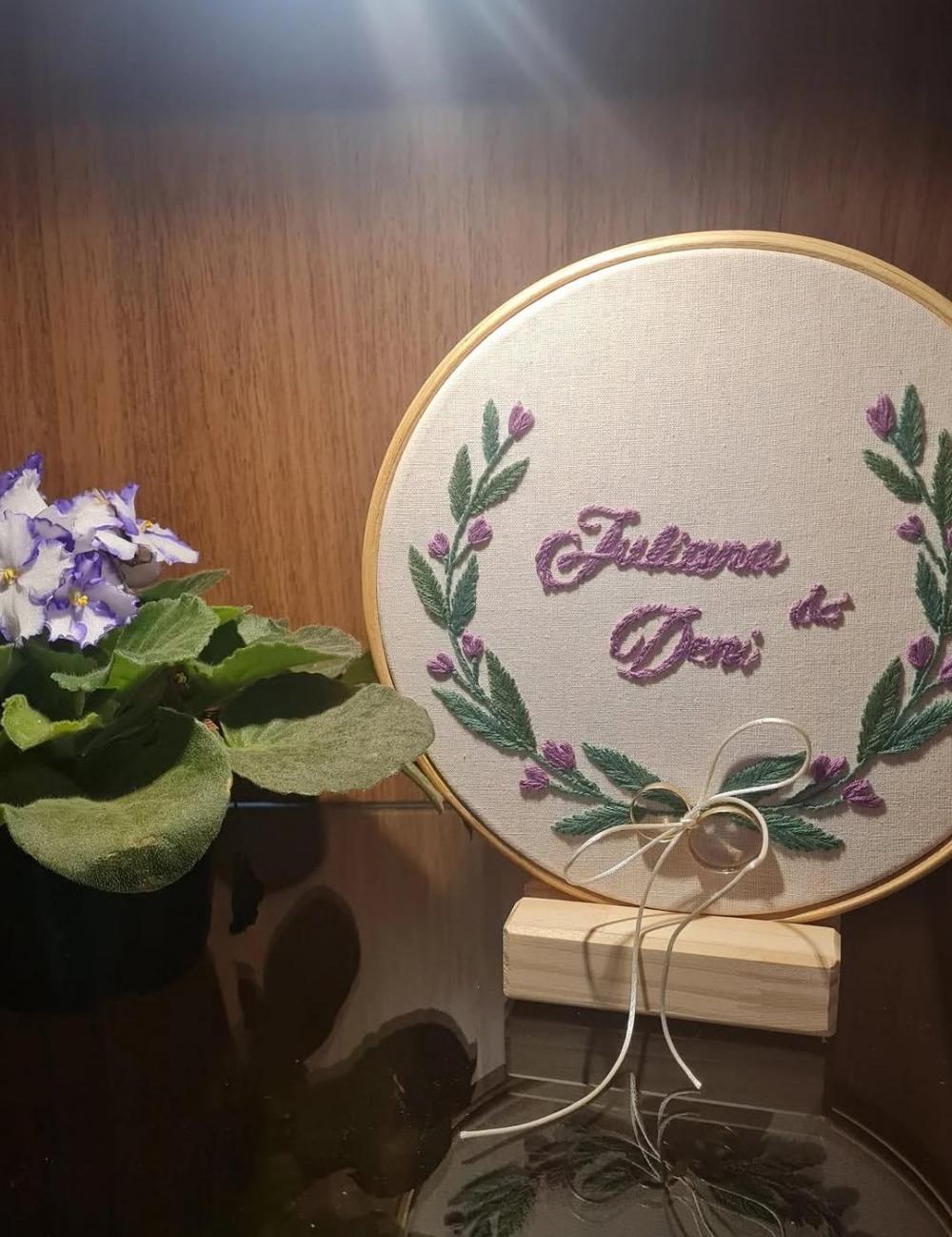 Porta Alianças Bordado Personalizado