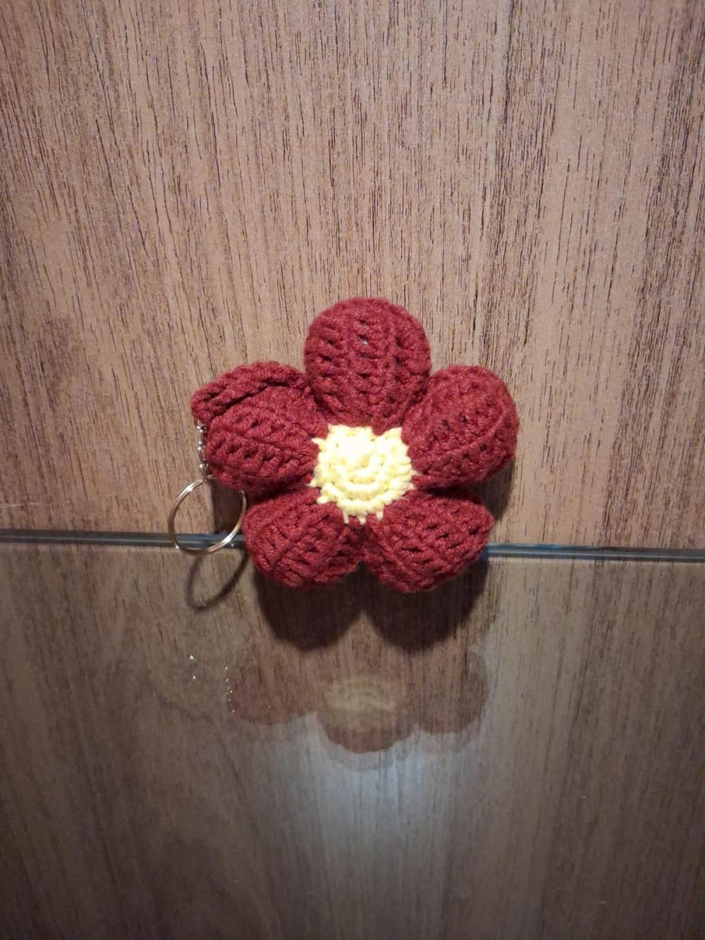 Chaveiro Amigurumi Flor