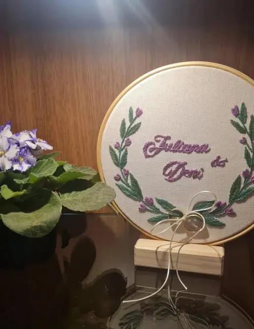 Porta Alianças Bordado Personalizado