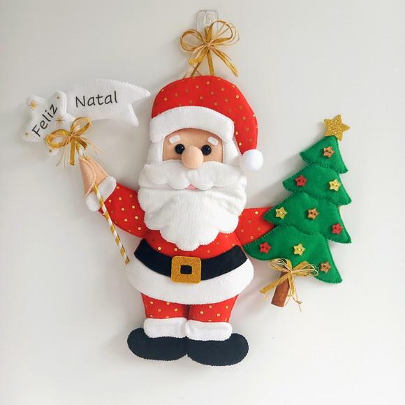 Enfeite de Porta de Natal Papai Noel