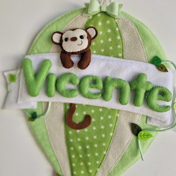 Enfeite Porta Maternidade Balão Safari - Verde