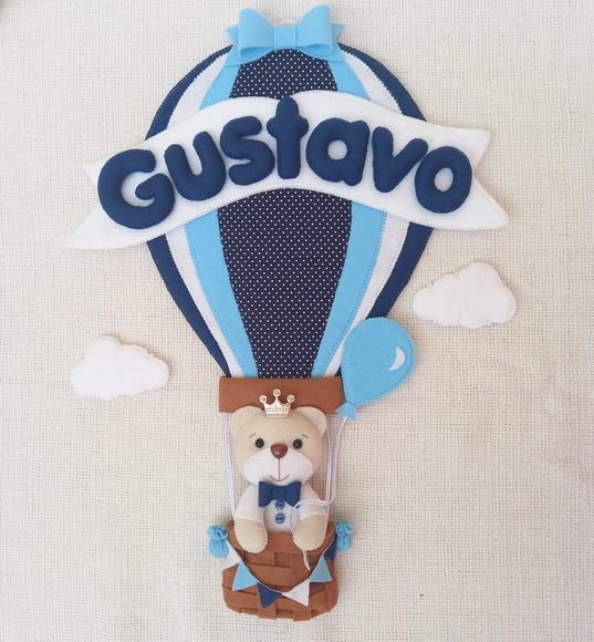 ENFEITE PORTA MATERNIDADE URSINHO BALOEIRO - Azul Escuro