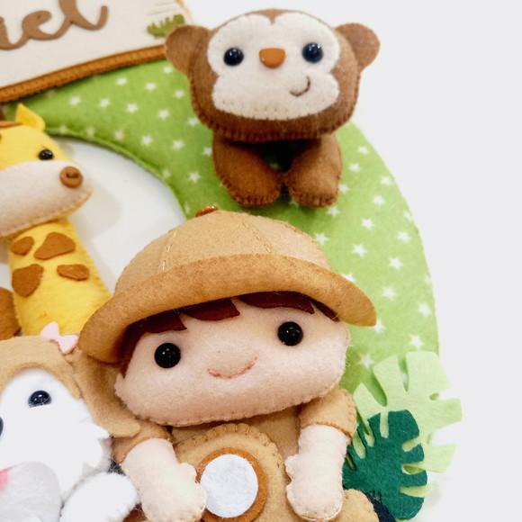 Guirlanda Porta Maternidade Safari Jipe e Cachorrinho