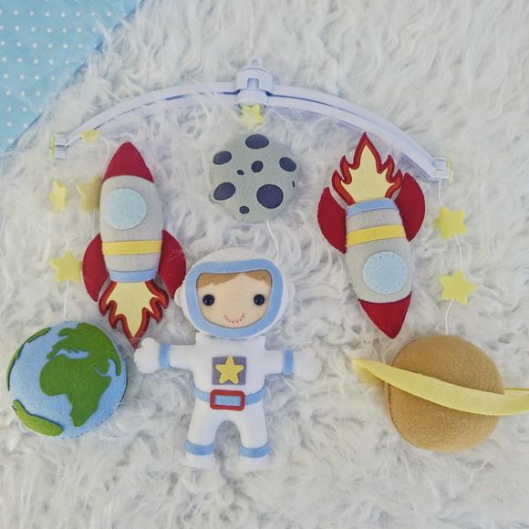 Kit Porta Maternidade e Mobile - Astronauta
