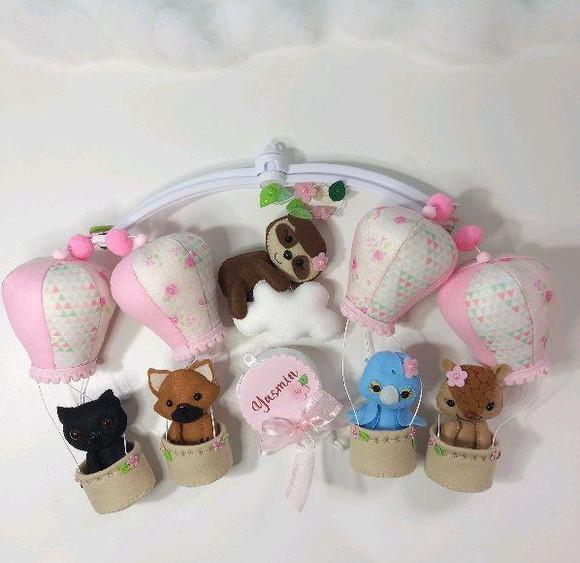Mobile de Berço Animais Brasileiros no Balão