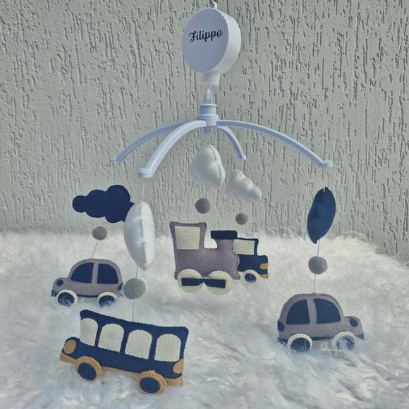 Mobile de Berço Carrinhos de Feltro