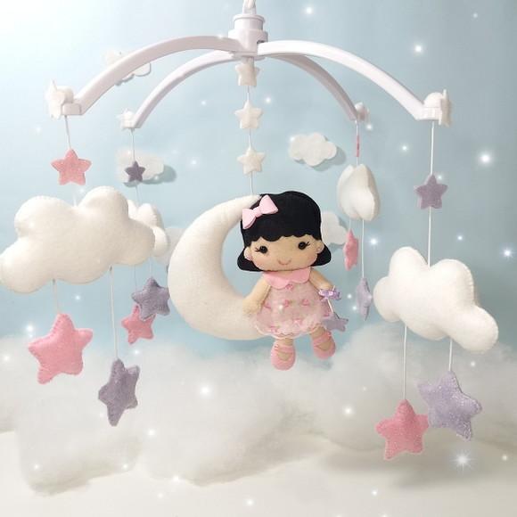 Mobile De Berço Musical Chuva De Amor - Lua