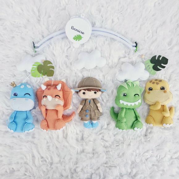 Mobile de Berço Musical Dinossauro - Dinos Fofos