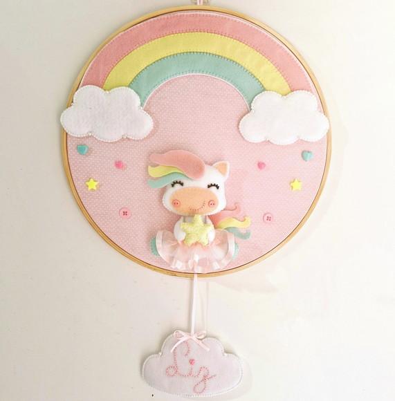 Porta Maternidade Unicornio e Arco Iris