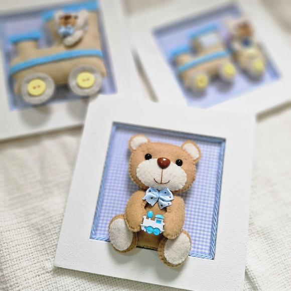 Quadrinhos Urso e Trem - Feltro
