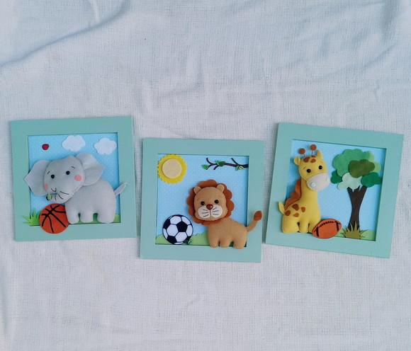 Trio Quadros Safari Baby - Esporte