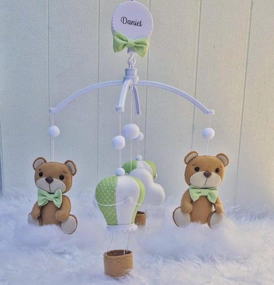 Móbile para Berço Balão e Ursinho