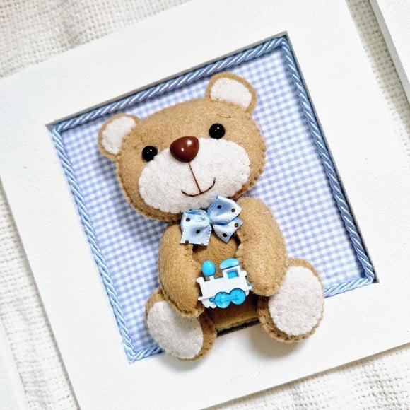 Quadrinhos Urso e Trem - Feltro