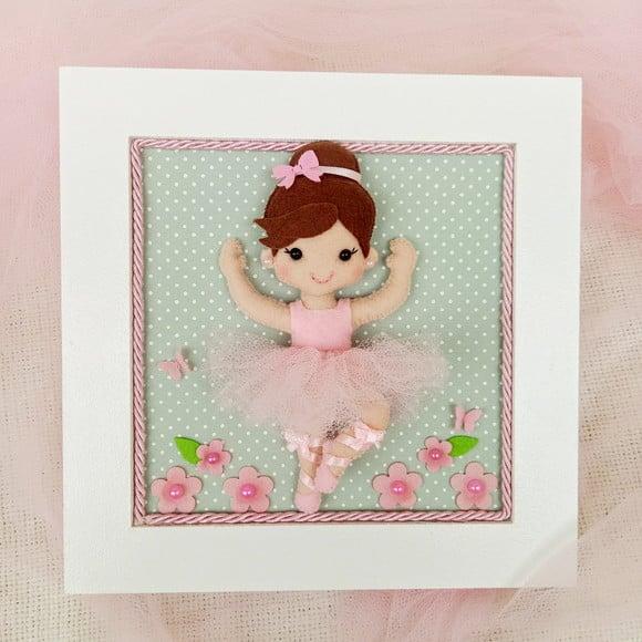 Quadro Bailarina de Feltro