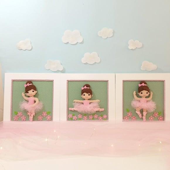 Quadro Bailarina de Feltro