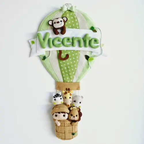 Enfeite Porta Maternidade Balão Safari - Verde