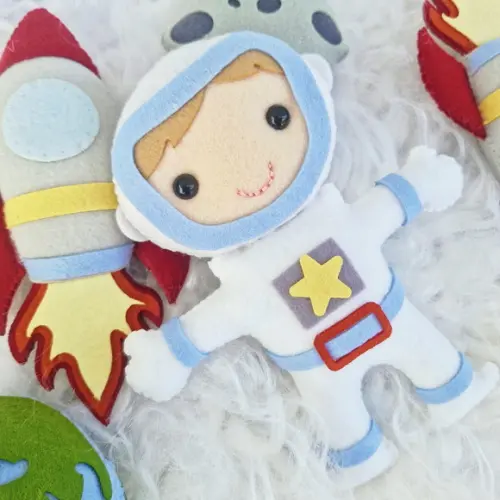 Kit Porta Maternidade e Mobile - Astronauta