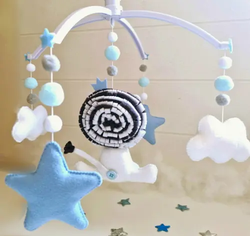 Mobile de Berço Leão - Azul e Branco