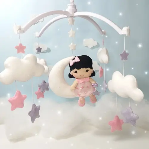 Mobile De Berço Musical Chuva De Amor - Lua