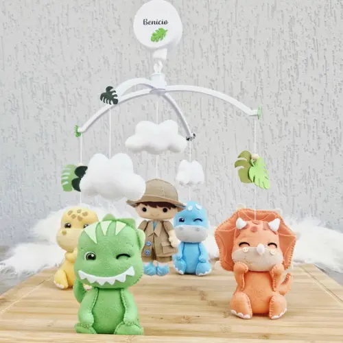 Mobile de Berço Musical Dinossauro - Dinos Fofos